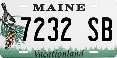 ME license plate 7232SB