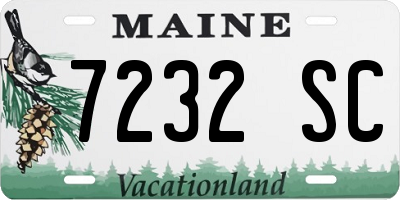 ME license plate 7232SC