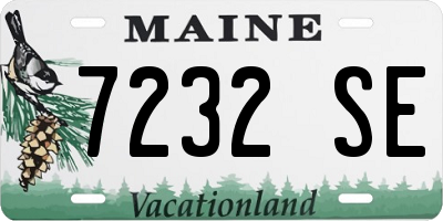 ME license plate 7232SE