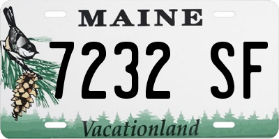 ME license plate 7232SF