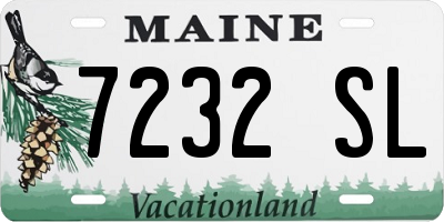 ME license plate 7232SL