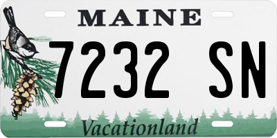 ME license plate 7232SN