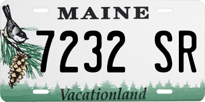 ME license plate 7232SR