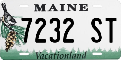 ME license plate 7232ST