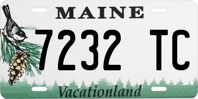 ME license plate 7232TC