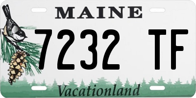 ME license plate 7232TF