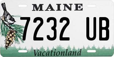 ME license plate 7232UB