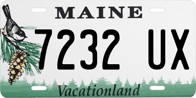 ME license plate 7232UX