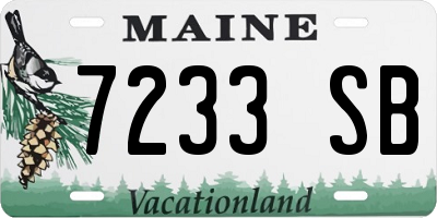 ME license plate 7233SB