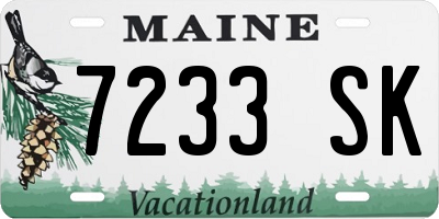 ME license plate 7233SK