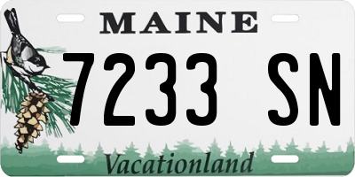 ME license plate 7233SN