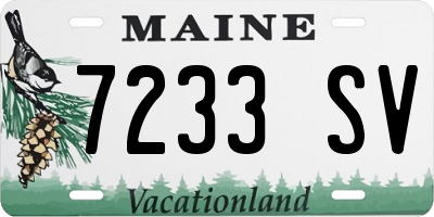 ME license plate 7233SV
