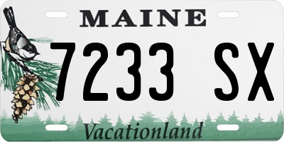 ME license plate 7233SX