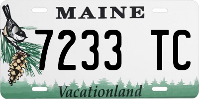 ME license plate 7233TC