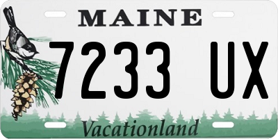 ME license plate 7233UX