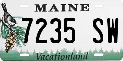 ME license plate 7235SW