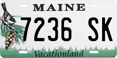 ME license plate 7236SK