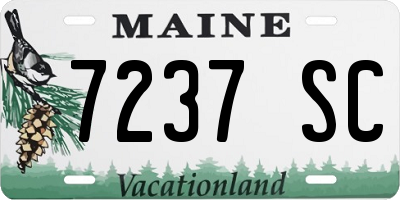 ME license plate 7237SC