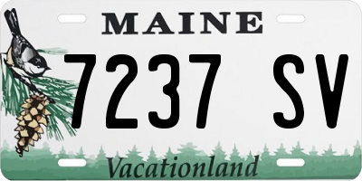 ME license plate 7237SV