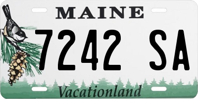 ME license plate 7242SA