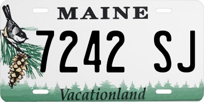 ME license plate 7242SJ