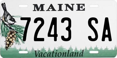 ME license plate 7243SA