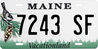 ME license plate 7243SF