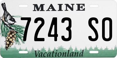 ME license plate 7243SO