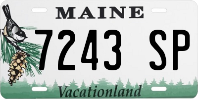 ME license plate 7243SP