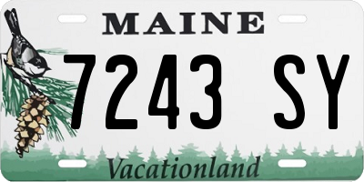 ME license plate 7243SY