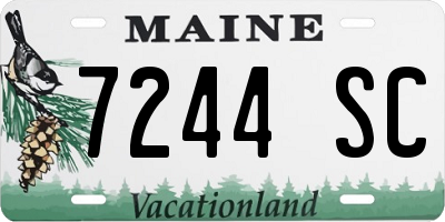 ME license plate 7244SC