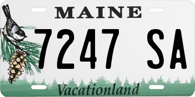 ME license plate 7247SA