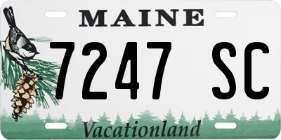 ME license plate 7247SC