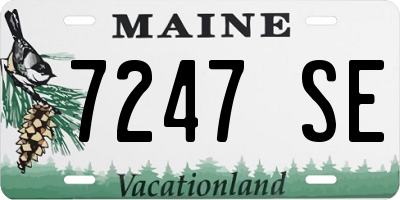 ME license plate 7247SE