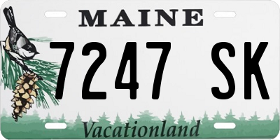 ME license plate 7247SK
