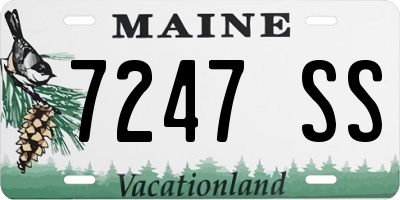 ME license plate 7247SS