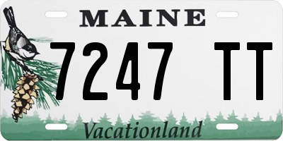 ME license plate 7247TT