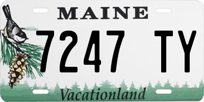 ME license plate 7247TY