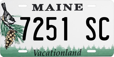 ME license plate 7251SC