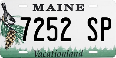 ME license plate 7252SP