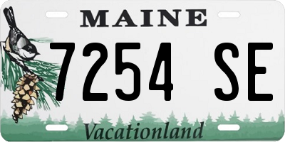 ME license plate 7254SE