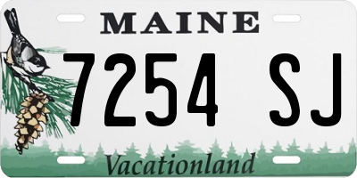 ME license plate 7254SJ