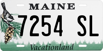 ME license plate 7254SL