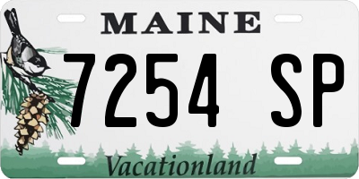 ME license plate 7254SP
