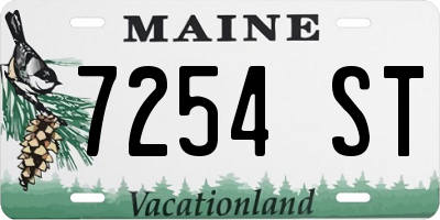 ME license plate 7254ST