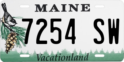 ME license plate 7254SW