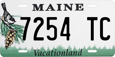 ME license plate 7254TC