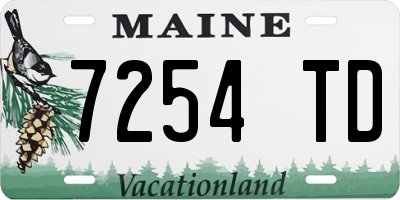 ME license plate 7254TD