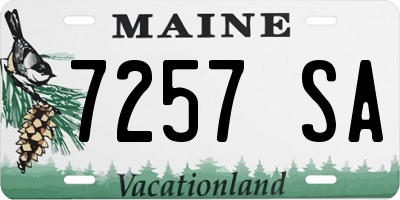 ME license plate 7257SA