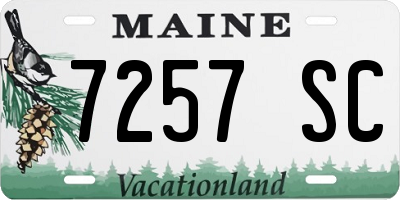 ME license plate 7257SC